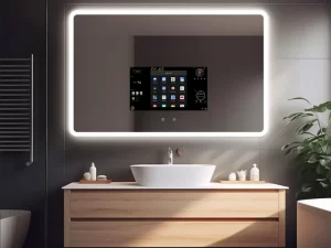 Rectangle LED Full function Android Smart Magic Mirror TV For Bathroom